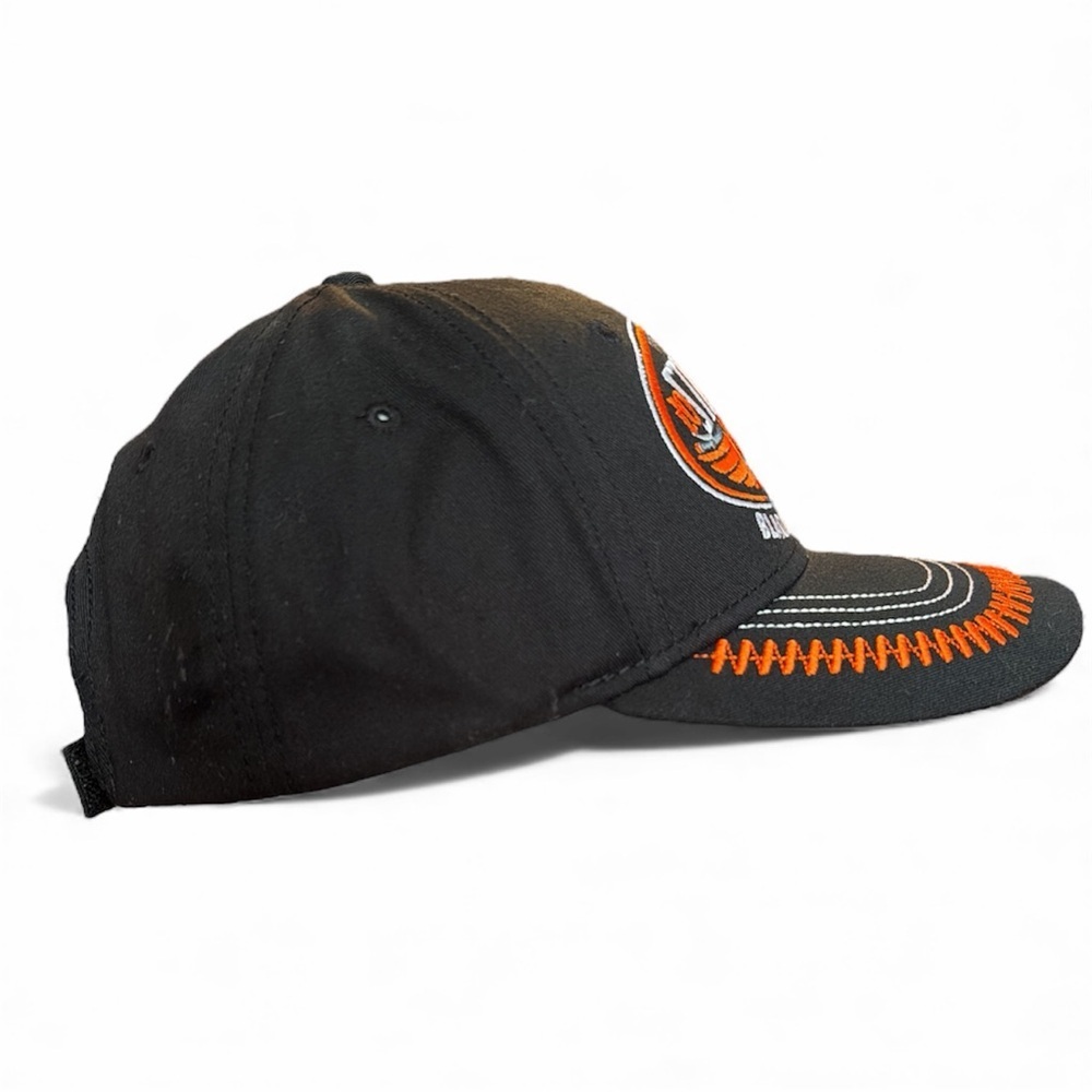 Black Sturgis Black Hills Rally 77th Annual baseball cap with orange stitching - Picture 2 of 4